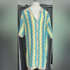 YLLW  the Label multicolored knit dress. Size M/L Shift mini dress style.